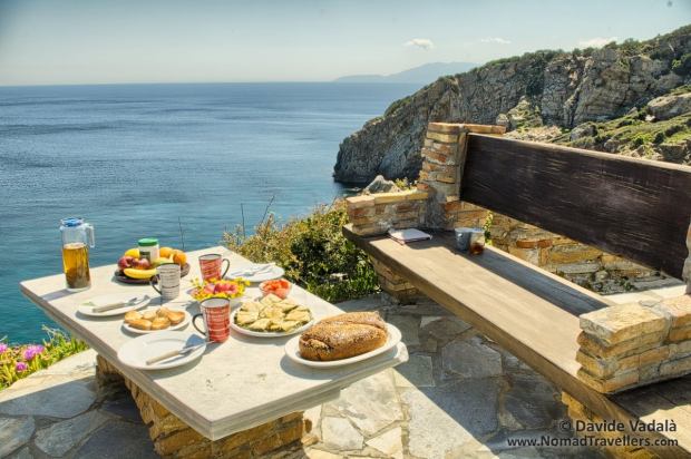 Our Easter lunch table in a stunning location in Greece