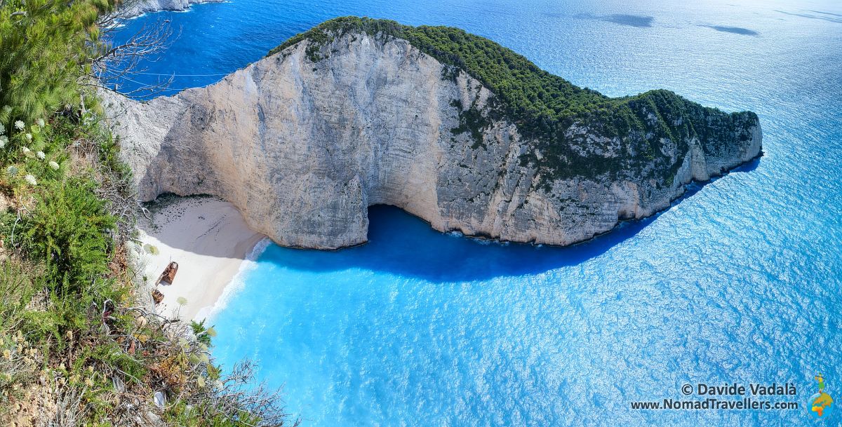 The shipwrech and the headland protuding into the sea in Zakynthos Island