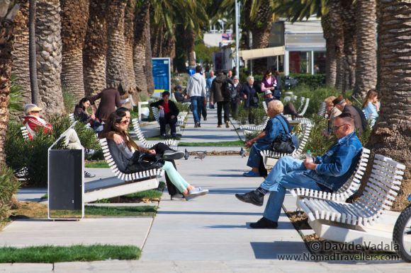 City life in Split: people chilling out
