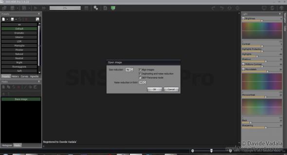 Starting a new project in SNS-HDR