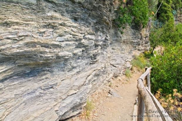 Hiking path carved in the cliff