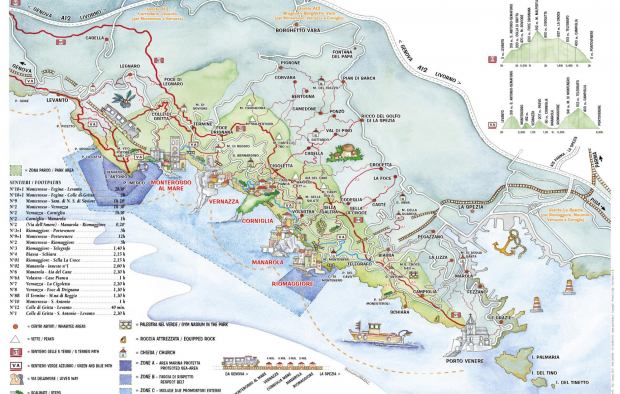 Hiking map Cinque Terre. Credit: Consorzio Cinque Terre