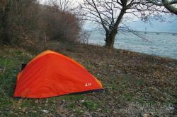 Camping on the Danube Bank, at the border with Serbia