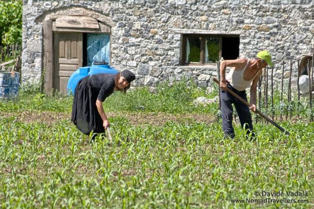 Local Albanian inhabitant farming the land