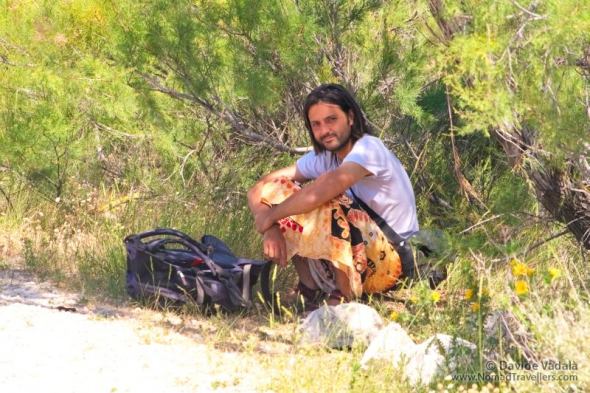 Davide resting in the shadow in Camargue