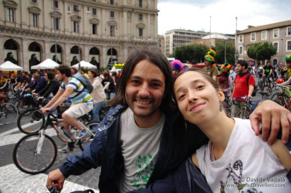 Davide and Oti attending the Critical Mass in Rome