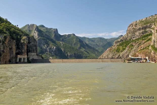 The dam that created Koman Lake: on the right side the harbour