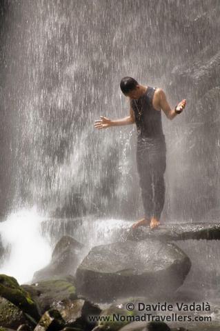 One of our friends relaxing at the waterfall