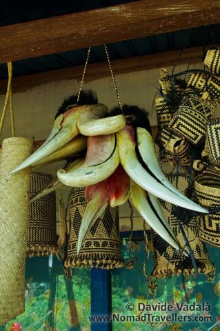 Hornbill's peaks for sale with other Dayak traditional handicrafts