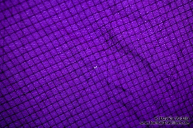 Close up of the tent Silicon treated fabric