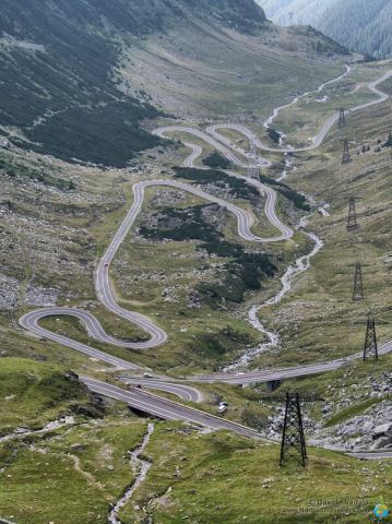 Close-up of the hairpin turns