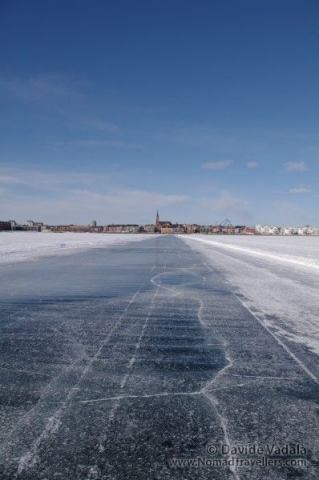 The closest exit on the Swedish sea, Lulea, was not taken into consideration for the transportation of the metal, because the sea here is permanently frozen during winter. 11 Lulea-Frozen-Sea